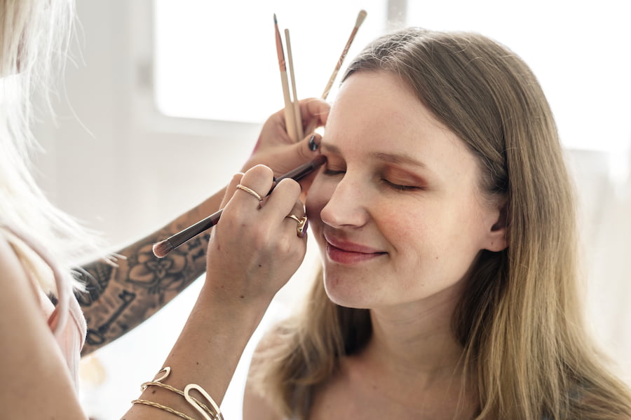 Makeup artist at work