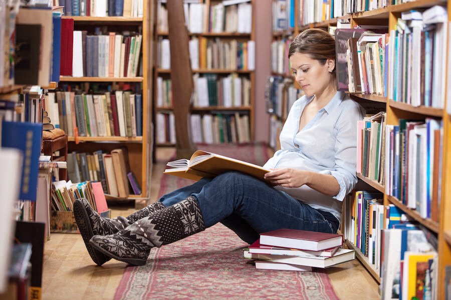 pregnant library assistant