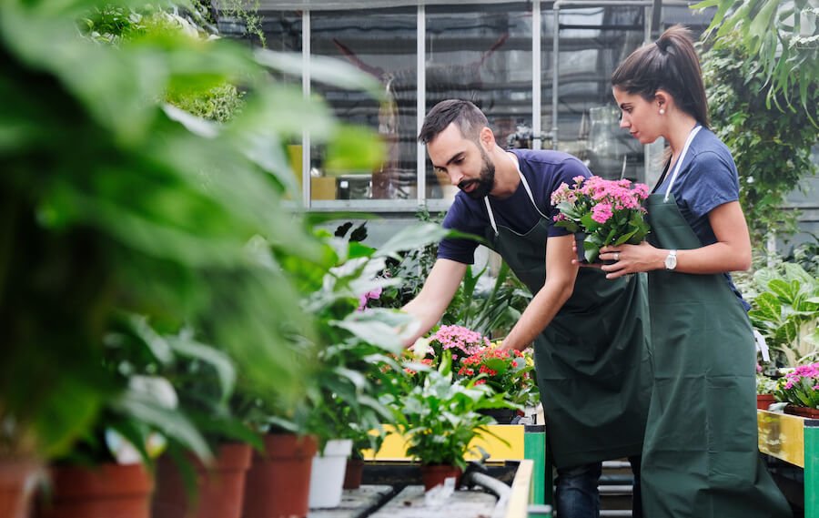 assisting a florist